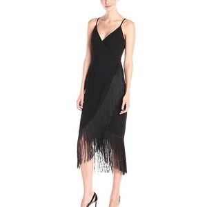 Rachel Rachel Roy Black Fringe Dress Size 10